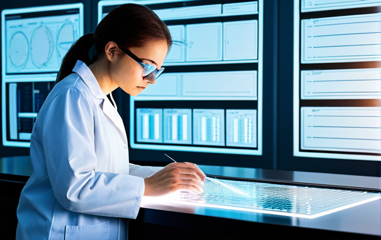 A focused quantum physicist, fully clothed in a clean, professional lab coat over a modest shirt and trousers, wearing safety glasses, meticulously observing a sophisticated optical fiber setup on an illuminated optical table in a pristine, modern quantum optics laboratory. Subtle laser beams illustrate photon pathways. In the background, data screens display abstract quantum graphs and secure key distribution patterns. The scene is illuminated by soft, cool light, emphasizing precision and scientific rigor. perfect anatomy, correct proportions, natural pose, well-formed hands, proper finger count, natural body proportions, safe for work, appropriate content, fully clothed, professional, high quality, detailed, realistic.