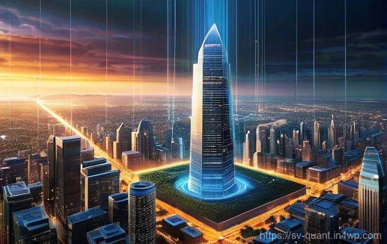 양자 보안 기술의 커뮤니케이션 전략 - **Quantum Cybersecurity Shield**
    A highly detailed, futuristic digital art illustration depictin...