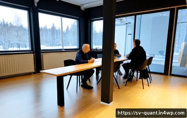 양자 보안 기술의 커뮤니티 및 포럼 - Photorealistic modern quantum security community meetup in a bright Stockholm innovation hub, divers...